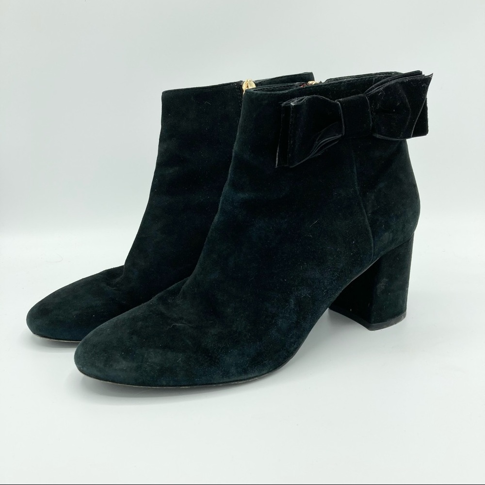 Kate Spade Holly Black Suede Ankle Boots 8.5 - Picture 1 of 10